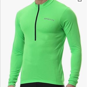 NWT Spotti Men's Cycling Bike Jersey Long Sleeve with 3 Rear Pockets